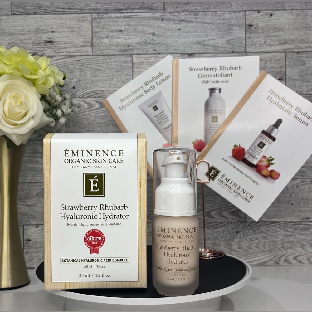 BNIB Éminence Organic SkinCare Strawberry Rhubarb Hyaluronic Hydrator➕3 samples